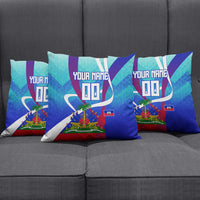 Personalized Haiti Football Pillow Cover Haitian Flag Trogon Bird Mascot