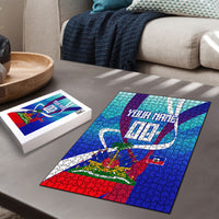 Personalized Haiti Football Puzzle Haitian Flag Trogon Bird Mascot
