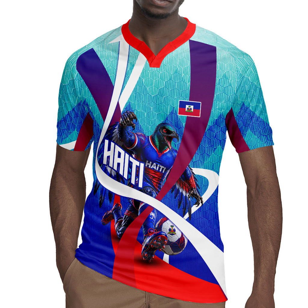 Personalized Haiti Football Rugby Jersey Haitian Flag Trogon Bird Mascot