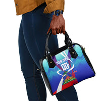 Personalized Haiti Football Shoulder Handbag Haitian Flag Trogon Bird Mascot