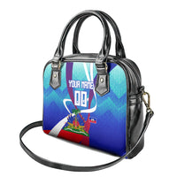Personalized Haiti Football Shoulder Handbag Haitian Flag Trogon Bird Mascot