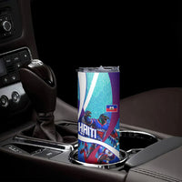 Personalized Haiti Football Skinny Tumbler Haitian Flag Trogon Bird Mascot