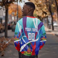 Personalized Haiti Football Sweatshirt Haitian Flag Trogon Bird Mascot