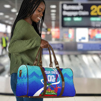 Personalized Haiti Football Travel Bag Haitian Flag Trogon Bird Mascot