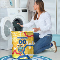 Personalized Ecuador Football Condor Mascot Laundry Basket Golden Wings of La Tri