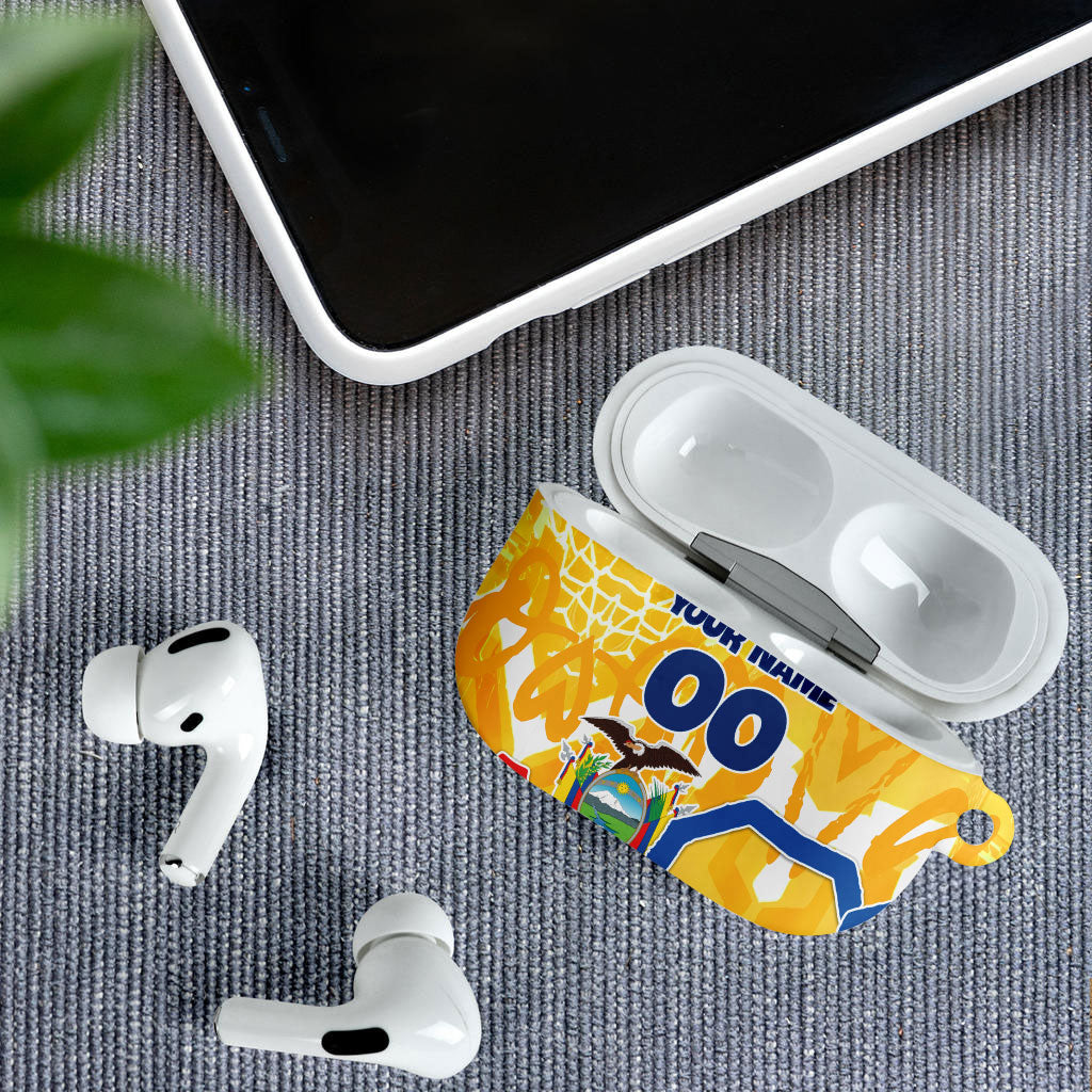 Personalized Ecuador Football Condor Mascot AirPods Case Golden Wings of La Tri