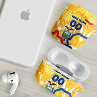 Personalized Ecuador Football Condor Mascot AirPods Case Golden Wings of La Tri