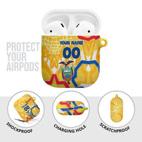 Personalized Ecuador Football Condor Mascot AirPods Case Golden Wings of La Tri