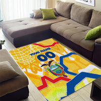 Personalized Ecuador Football Condor Mascot Area Rug Golden Wings of La Tri
