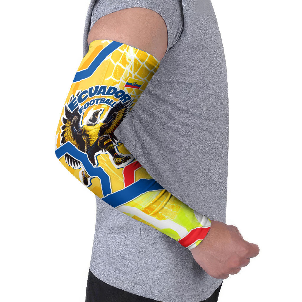 Personalized Ecuador Football Condor Mascot Arm Sleeves Golden Wings of La Tri