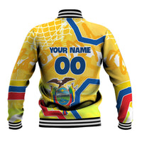 Personalized Ecuador Football Condor Mascot Baseball Jacket Golden Wings of La Tri