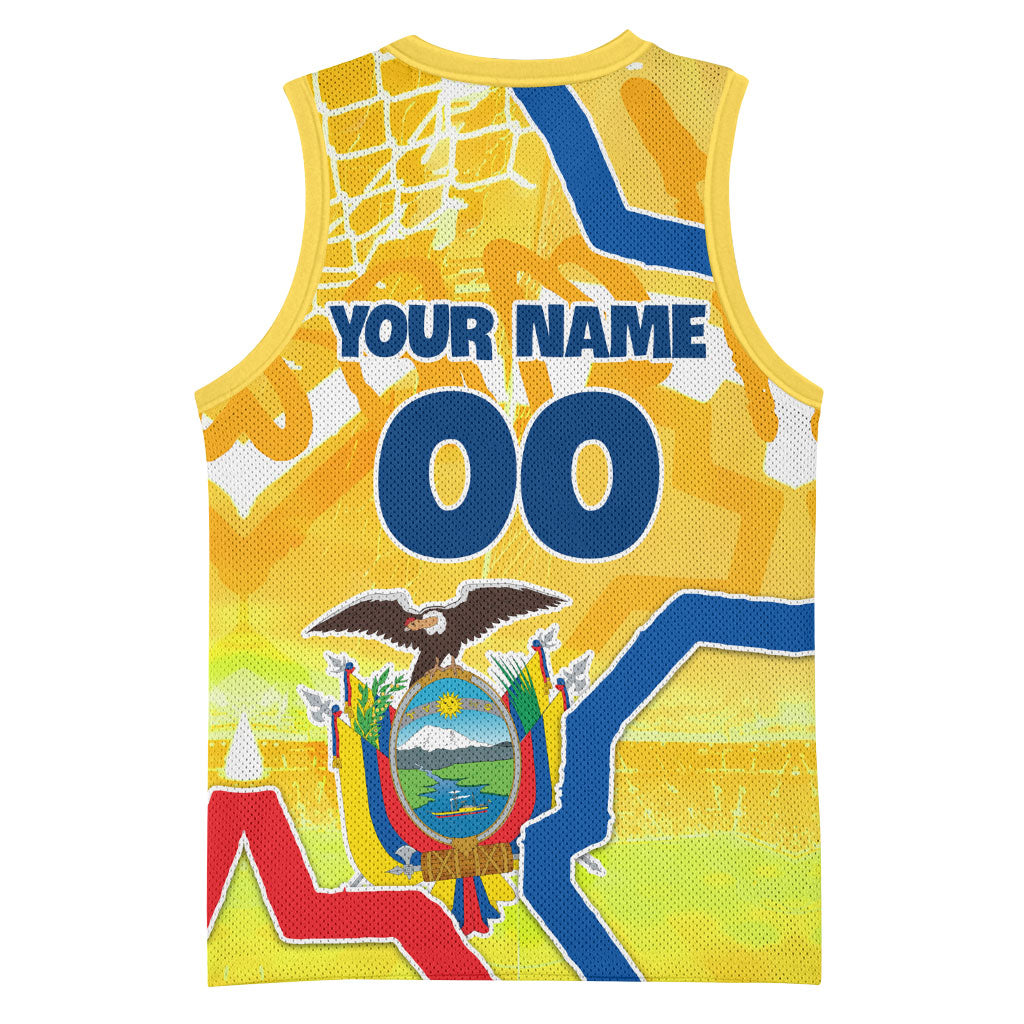 Personalized Ecuador Football Condor Mascot Basketball Jersey Golden Wings of La Tri