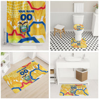Personalized Ecuador Football Condor Mascot Bathroom Set Golden Wings of La Tri