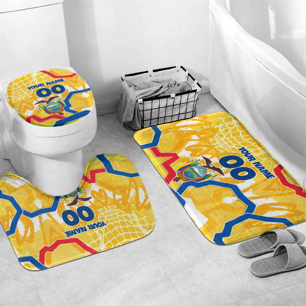 Personalized Ecuador Football Condor Mascot Bathroom Set Golden Wings of La Tri