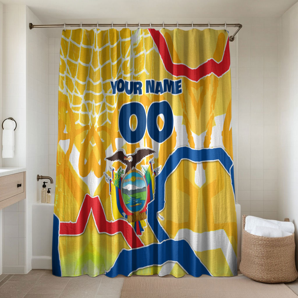 Personalized Ecuador Football Condor Mascot Bathroom Set Golden Wings of La Tri