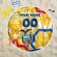 Personalized Ecuador Football Condor Mascot Beach Blanket Golden Wings of La Tri