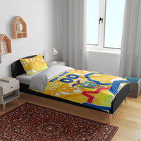 Personalized Ecuador Football Condor Mascot Bedding Set Golden Wings of La Tri