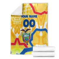 Personalized Ecuador Football Condor Mascot Blanket Golden Wings of La Tri