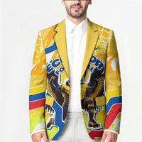 Personalized Ecuador Football Condor Mascot Blazer Golden Wings of La Tri