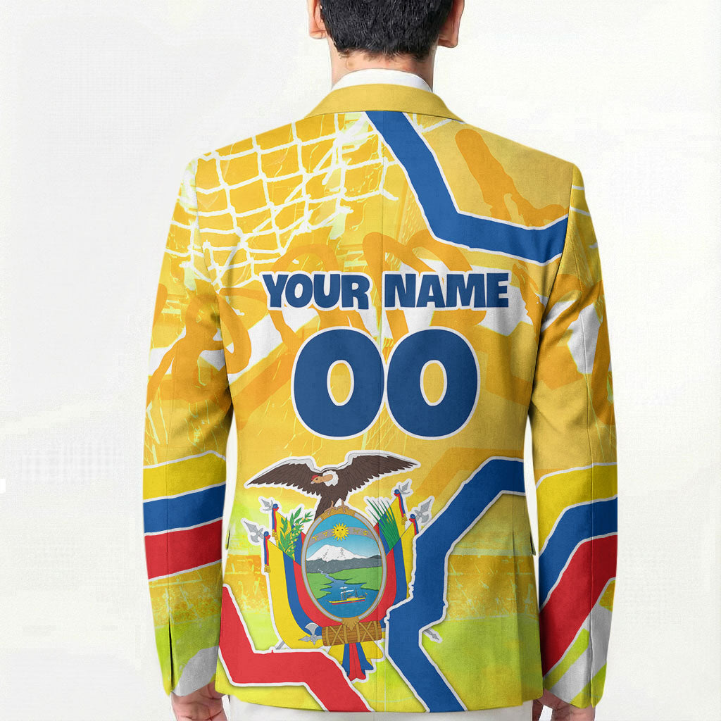 Personalized Ecuador Football Condor Mascot Blazer Golden Wings of La Tri