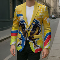 Personalized Ecuador Football Condor Mascot Blazer Golden Wings of La Tri
