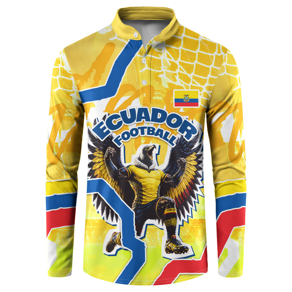 Personalized Ecuador Football Condor Mascot Button Sweatshirt Golden Wings of La Tri