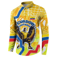 Personalized Ecuador Football Condor Mascot Button Sweatshirt Golden Wings of La Tri