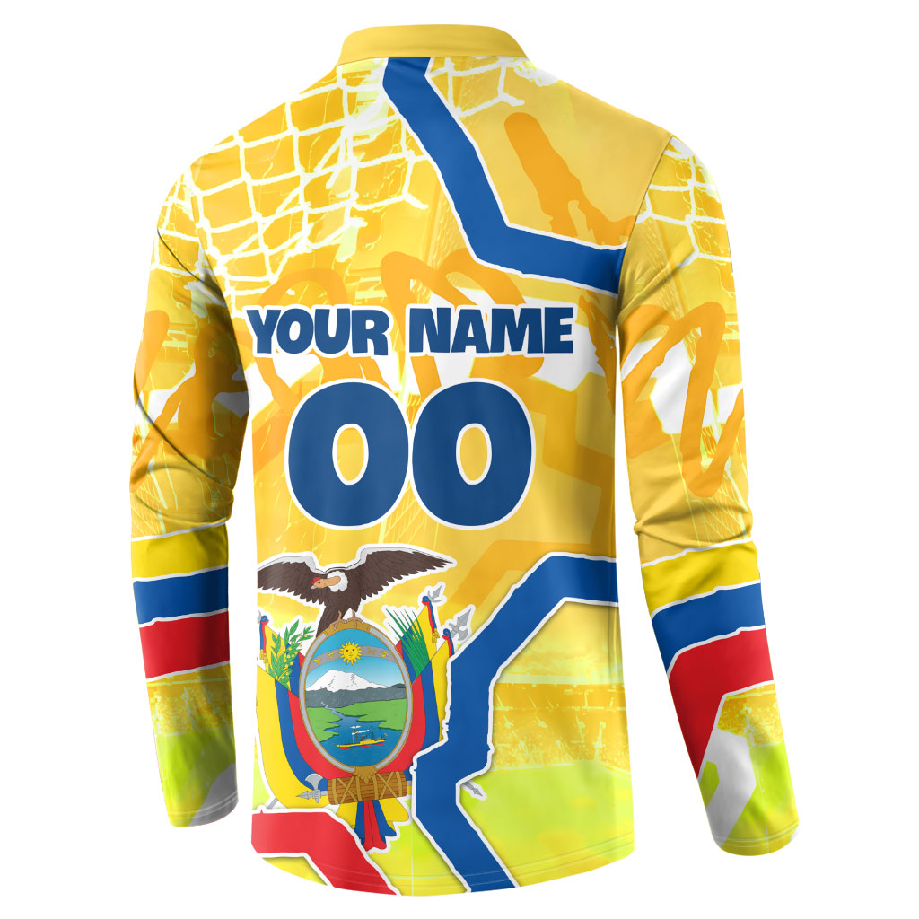 Personalized Ecuador Football Condor Mascot Button Sweatshirt Golden Wings of La Tri