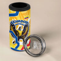 Personalized Ecuador Football Condor Mascot 4 in 1 Can Cooler Tumbler Golden Wings of La Tri