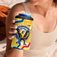 Personalized Ecuador Football Condor Mascot 4 in 1 Can Cooler Tumbler Golden Wings of La Tri
