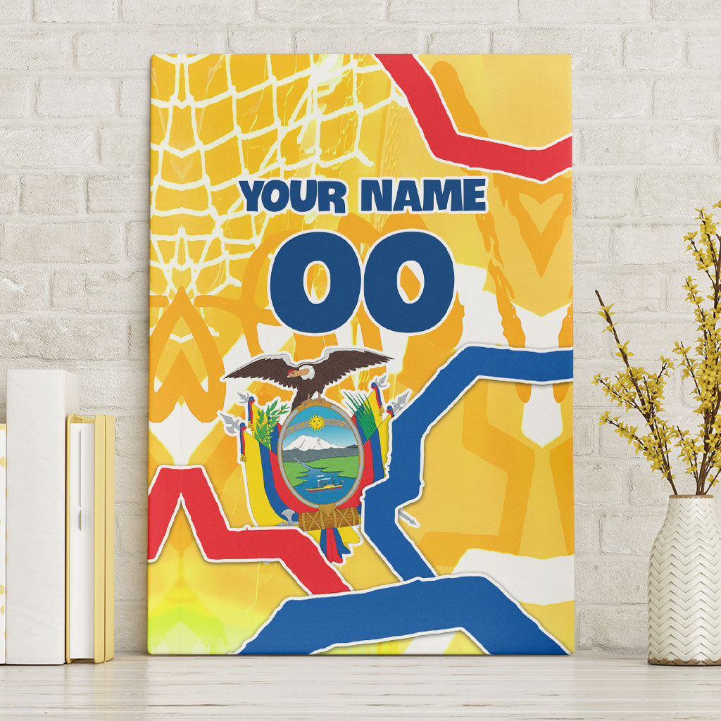 Personalized Ecuador Football Condor Mascot Canvas Wall Art Golden Wings of La Tri