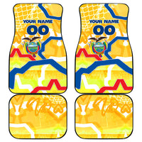 Personalized Ecuador Football Condor Mascot Car Mats Golden Wings of La Tri