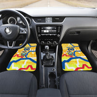 Personalized Ecuador Football Condor Mascot Car Mats Golden Wings of La Tri