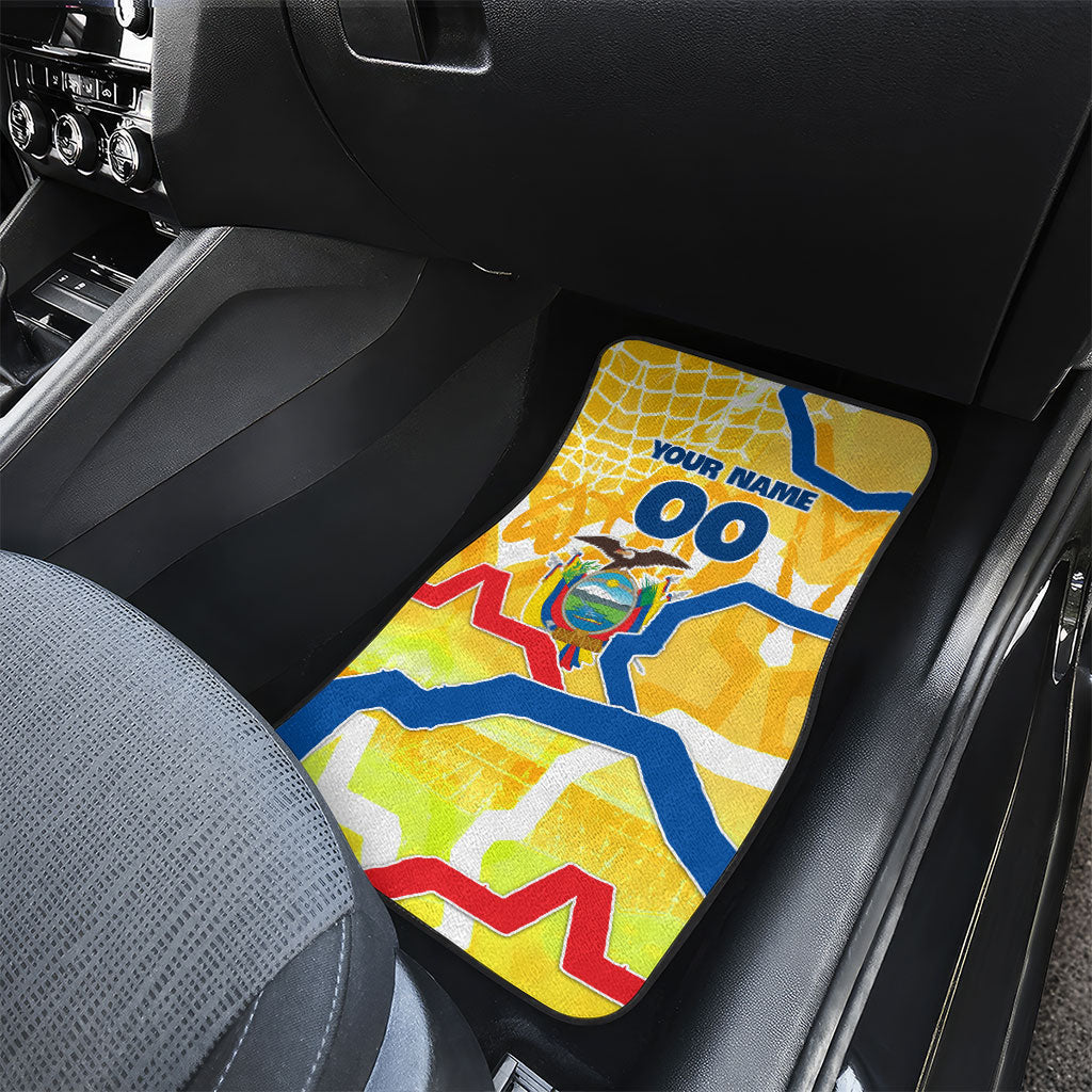 Personalized Ecuador Football Condor Mascot Car Mats Golden Wings of La Tri