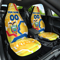 Personalized Ecuador Football Condor Mascot Car Seat Cover Golden Wings of La Tri