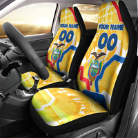 Personalized Ecuador Football Condor Mascot Car Seat Cover Golden Wings of La Tri