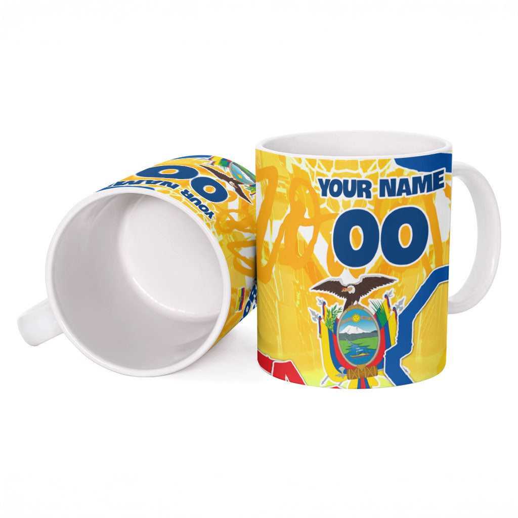 Personalized Ecuador Football Condor Mascot Ceramic Mug Golden Wings of La Tri
