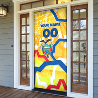 Personalized Ecuador Football Condor Mascot Door Cover Golden Wings of La Tri