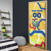 Personalized Ecuador Football Condor Mascot Door Cover Golden Wings of La Tri