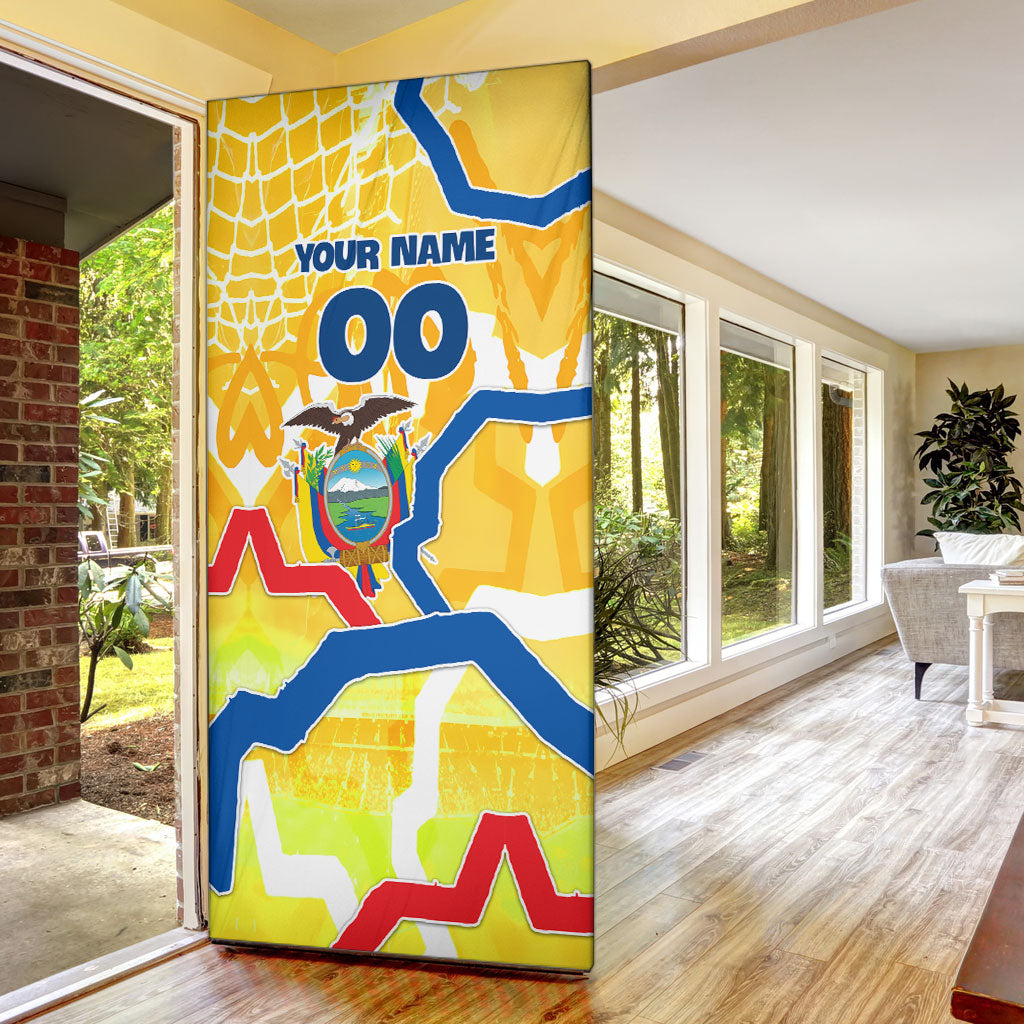 Personalized Ecuador Football Condor Mascot Door Cover Golden Wings of La Tri