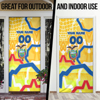 Personalized Ecuador Football Condor Mascot Door Cover Golden Wings of La Tri
