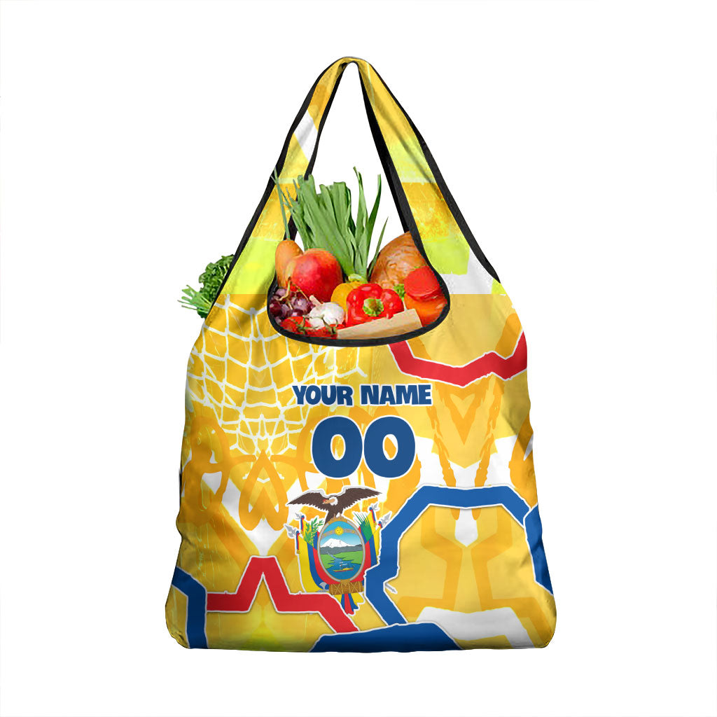 Personalized Ecuador Football Condor Mascot Grocery Bag Golden Wings of La Tri