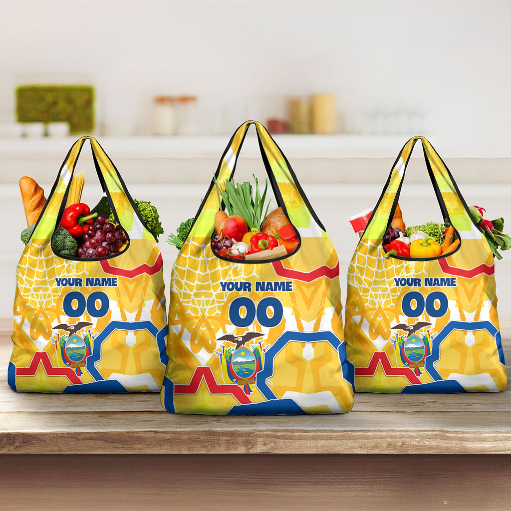 Personalized Ecuador Football Condor Mascot Grocery Bag Golden Wings of La Tri