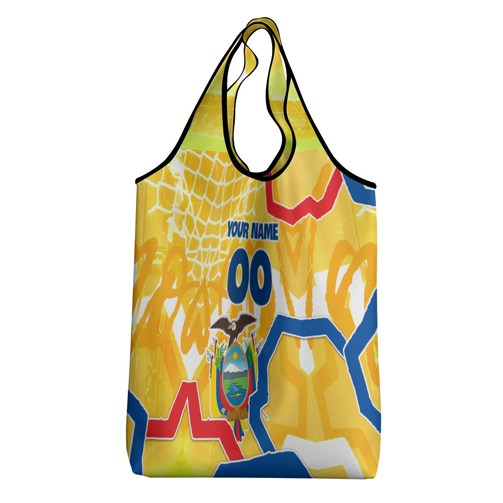 Personalized Ecuador Football Condor Mascot Grocery Bag Golden Wings of La Tri