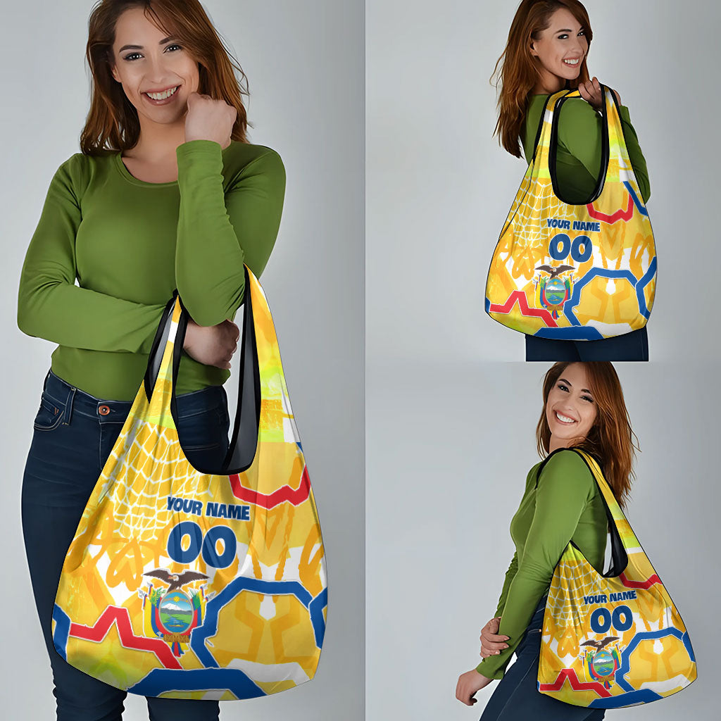 Personalized Ecuador Football Condor Mascot Grocery Bag Golden Wings of La Tri