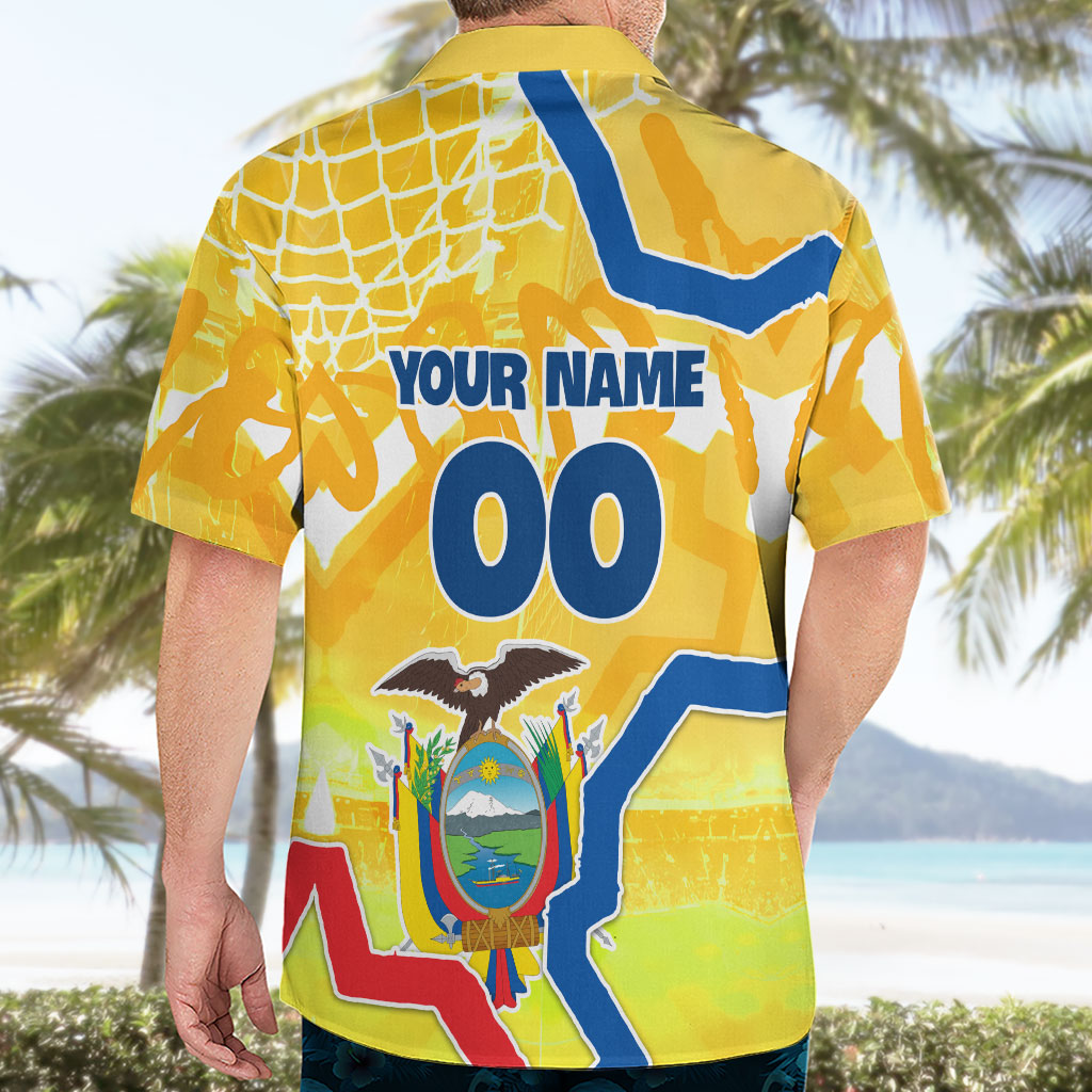 Personalized Ecuador Football Condor Mascot Hawaiian Shirt Golden Wings of La Tri