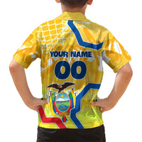 Personalized Ecuador Football Condor Mascot Hawaiian Shirt Golden Wings of La Tri