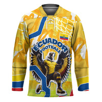 Personalized Ecuador Football Condor Mascot Hockey Jersey Golden Wings of La Tri