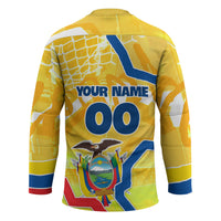Personalized Ecuador Football Condor Mascot Hockey Jersey Golden Wings of La Tri