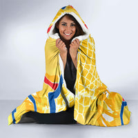 Personalized Ecuador Football Condor Mascot Hooded Blanket Golden Wings of La Tri